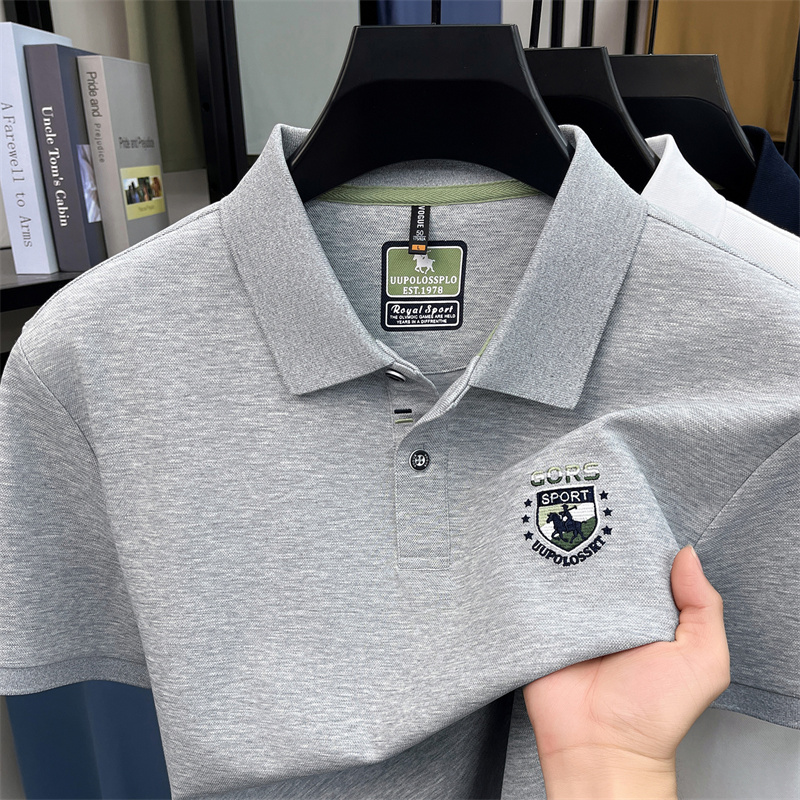 Summer Light Clothing - Men's Polo Shirt Short Sleeve Embroidered