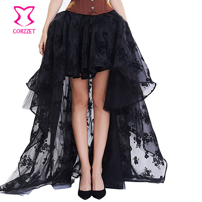 Black Floral Chiffon Front Sho - Summer Victorian Clothing review and price