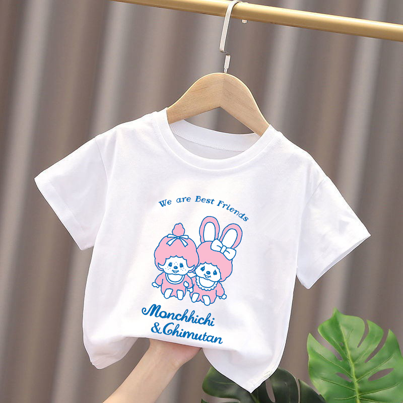 Monchhichi Kids T-shirts Anime - Summer Clothing Baby Boy review and price