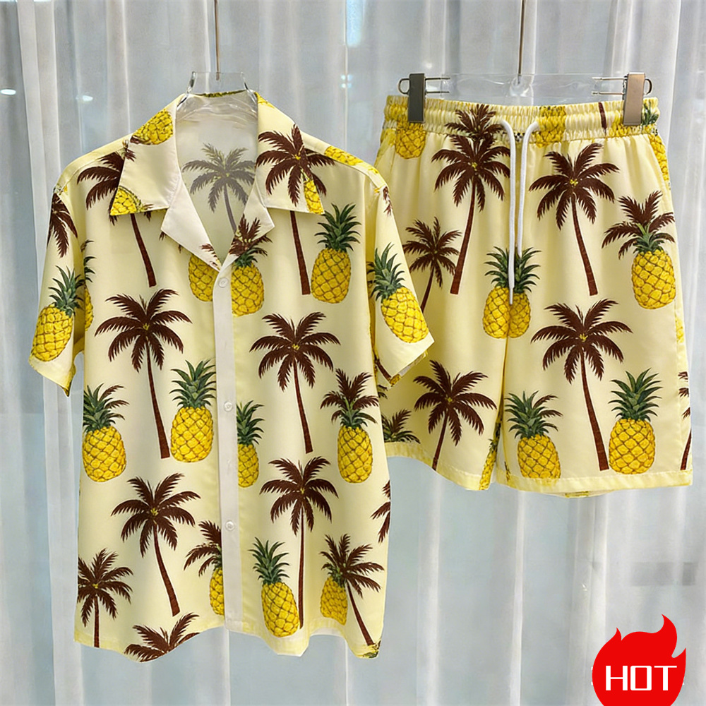 Summer Men's Shirt Sets Plants - Summer Clothing For A Beach review and price